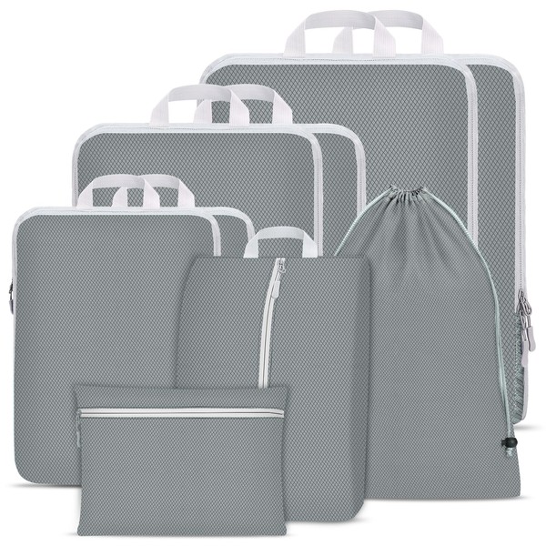 Compression Packing Cubes Set, Ultralight Expandable Travel Organizers for Carry