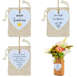 3 PCS Best Friend Ornament Heart Shape Hanging Friend Plaque Encouragement Gift Friendship Gifts with Packaging Bag for Sister Soulmate Sympathy Support Keepsake Birthday Gifts