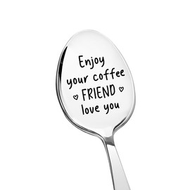 Best Friend Bestie Long Distance Friendship Gifts for Women Men Best Friend Coffee Spoon Gift for BFF Bestie Birthday Leaving Gifts for Besties BFF Birthday Presents for Best Friends Spoon