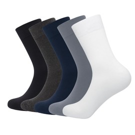 SERISIMPLE Viscose Bamboo Dress Men Sock Thin Soft Crew Anti Odor Lightweight Sock Breathable Comfort Cool Soft 5 Pairs (X-Large, Assorted)