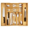 Purawood Bamboo Drawer Organizer - Expandable Silverware Organizer & Utensil