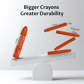 6 Pack Jumbo Oil Pastels Set (14 x 84 mm), Soft Oil Pastels with Vibrant Colors, Great Blending and Layering, Pastel Crayons for Professional Artists and Hobbyists