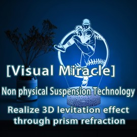 Yzddsi 3D Baseball Night Light for Kids – 16 Color Changing LED Lamp with Remote, Timer & Touch Base – USB or Battery Powered Sports Lamp, Gift for Boys, Teens, Baseball Fans