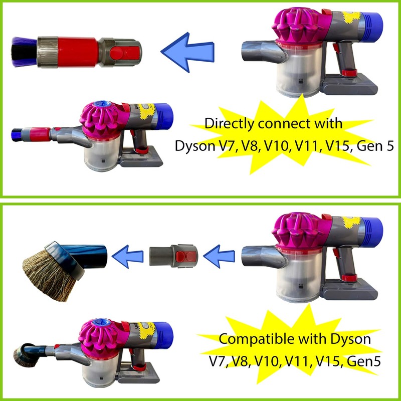 For Dyson Traceless Dust Brush Attachment & Premium Round Horsehair