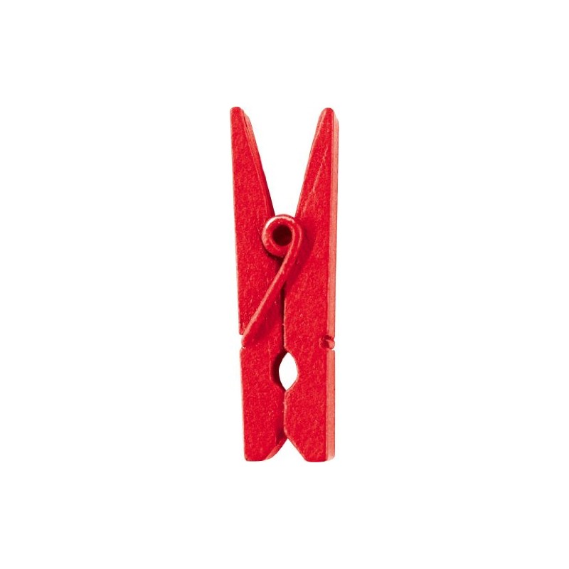 24 mini red clothes pegs