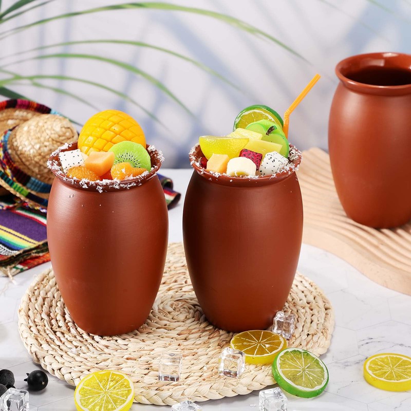 Gejoy 6 Pcs 35 oz Large Cantaritos De Barro Mexicanos