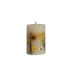 Creative Co-Op Pillar Daisy Inlay and Timer, Multicolor LED Candle,