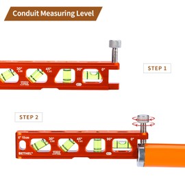 BETHEL 6 Inch Magnetic Torpedo Level with 4 Bubble Vials, V-Groove & Magnetic Rails, Orange Aluminum Alloy Construction