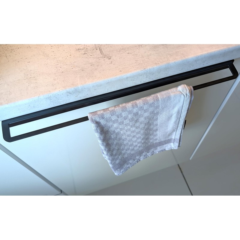 Hand Towel Holder Black Anodised 270 mm for Kitchen Bathroom