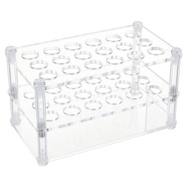 OLYCRAFT 18 Holes Acrylic Test Tube Rack 10/15ML Test Tube Display Stands 6mm Hole Labortory Display Racks Colorimetric Stand Tubes Rack for Centrifuge Tubes Chemistry - 15.6x8.7x7.8cm