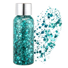 Lentejuelas de sirena con purpurina líquida para sombra de ojos, purpurina, gel para el cuerpo, festival, purpurina, cosméticos, uñas para el pelo, maquillaje de larga duración, brillante, 30 g, verde, (04# Green)