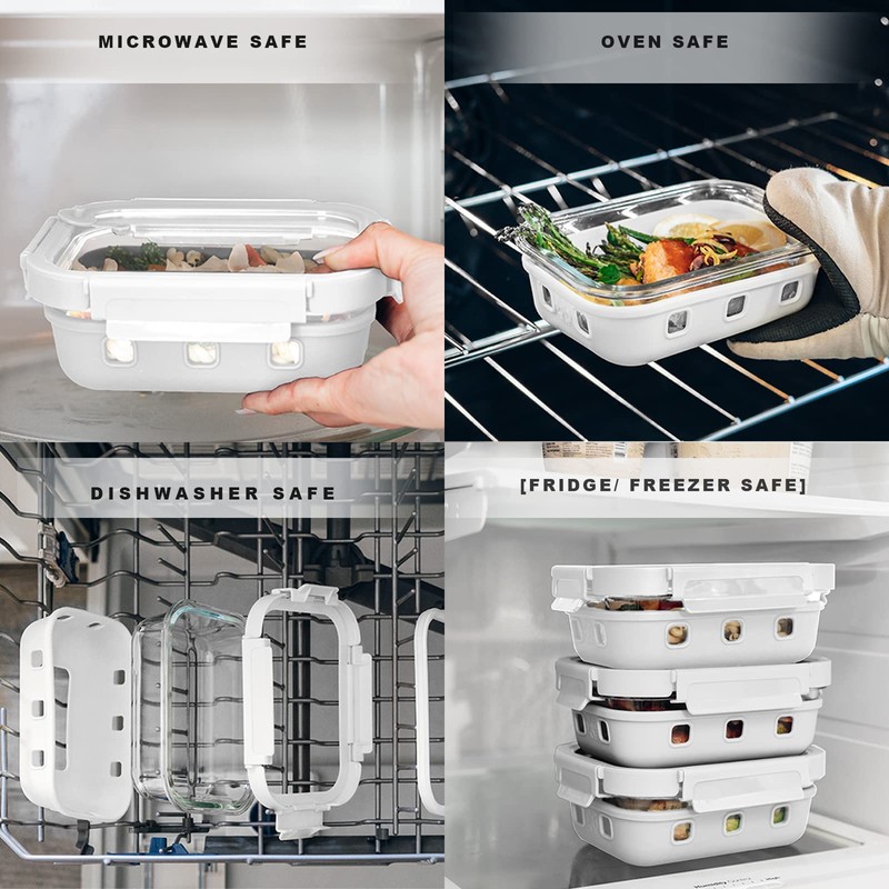 GC GENICOOK Glass Food Storage Meal Prep Containers - Food