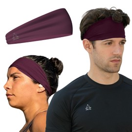 Temple Tape Four Inch Moisture Wicking Workout Sweatband; Absorbs & Evaporates Sweat 8X Faster - Deep Purple