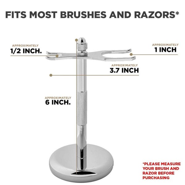 GBS 6" Tall Brush and Razor Shaving Stand. Maintain and Properly Store Your Wet Shaving Tools Fits Most Animal Free & Badger Brushes Fits Most Cartridge and Double Edge Safety Razors