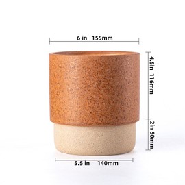 Chubacoo Self Watering Plant Pot: 6 Inch Ceramic Planter with Drainage Hole & Water Storage Plus - Flower Pot for Indoor & Outdoor Plants (Terracotta, Small)