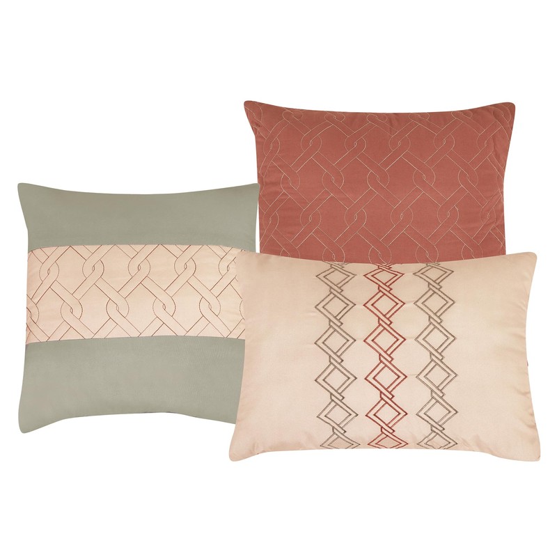 ESCA Orange Comforter Set - 6-Piece Terracotta Bedding Set Queen