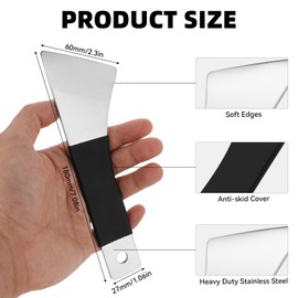Qianyu Professional 3D Printer Scraper Upgraded Polished Stainless Steel Metal 3D Printer Removal Spatula with Comfortable Grip 3D Printer Accessories for Model Stripping Safety (Black)