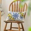 Summer Lemon Throw Pillow Cover, 12 x 20 Inch Blue