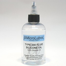 MicroLubrol 200 Fluid Pure Silicone Oil Polydimethylsiloxane (PDMS) 1000 centistokes (CST) Viscosity, 4oz Bottle