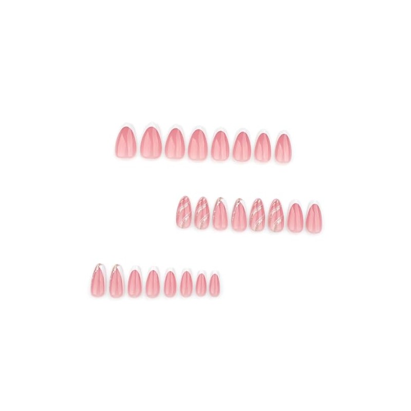 24 Piezas de Uñas Postizas a Presión, Uñas Falsas Cuadradas
