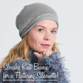 CHARM Boho Slouchy Knit Beanie for Women, Mens Fashion Rasta Tam-Style Hat for Fall & Spring Made in Korea Gray