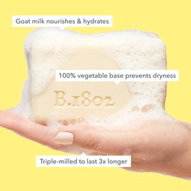 Beekman 1802 Goat Milk Soap – Moisturizing Hand & Body Soap Bar with Shea Butter & Botanical Oils, Triple-Milled, Non-Drying, Made for Sensitive Skin, Fragrance Free 9 oz