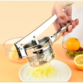Heavy Duty Potato Ricer Stainless Steel - Potato Ricer for Safer Squeezing - Ideal for for Mashed Potatoes, Mashed Potato Masher & Potato Press Kitchen Gadget - Dishwasher Safe(One Piece Bowl)