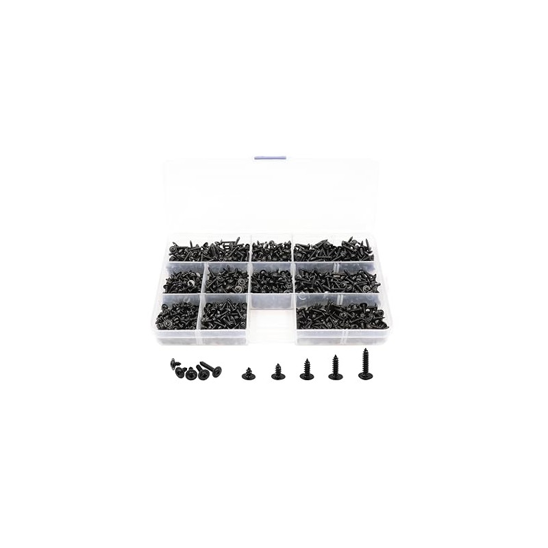 LBY 1000pcs M2.3 M2.6 Truss Head Self-Tapping Screws, Wafer and