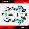 Factory EFX White & Cyan Shift Racing Graphics kit Fits