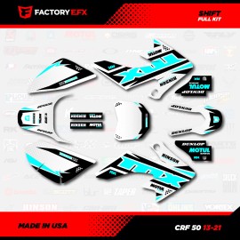 Factory EFX White & Cyan Shift Racing Graphics kit Fits 13-25 Honda Crf50 CRF 50 Decal