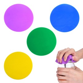 4 Pcs Rubber jar openers - jar Opener Grippers and Anti Slip Coasters - Round Kitchen Coasters - Suitable for Seniors, Children, Women and Those with weak Hands