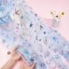 MAYJOYDIY 2.2 Yard Blue Snowflake Tulle Fabric 59 inch Silver