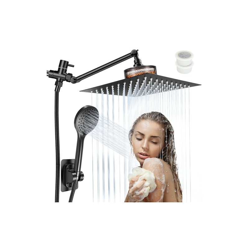 Regaderas para Baño con Filtro y Brazo de Extensión, 10"