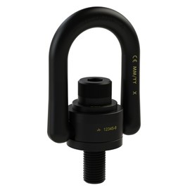 American Drill Bushing 33515 Heavy Duty Swivel Hoist Ring, Alloy Steel w/ Black Oxide finish, G Thread Size 1/2"-13, 2500 lbs Working Load Limit, 5-19/64" Height, 1" Thread Length