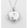 925 Sterling Silver HEART Photo Locket Opening Angel Wings Pendant