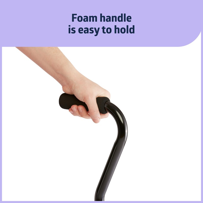 Medline Aluminum Quad Cane with Small Base for Balance, Knee