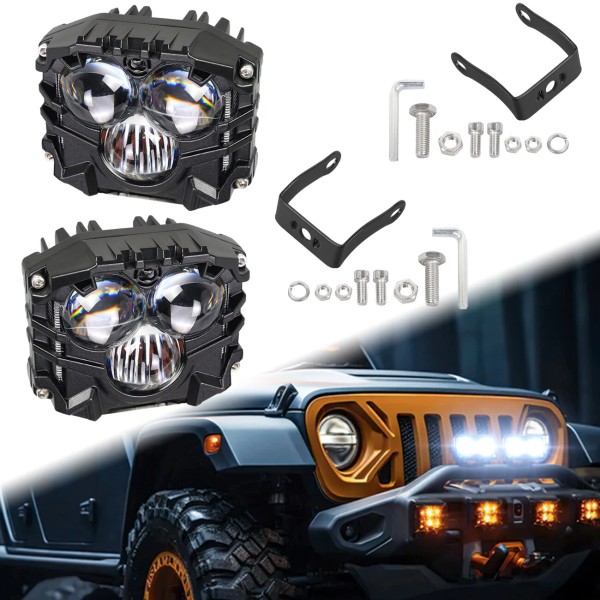 AUFER LED Work Lights Pods Spot Flood White for Ford