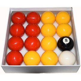 TGA Sports Billiard Balls Pool Ball Set (2-1/4 Inch Red &Yellow)