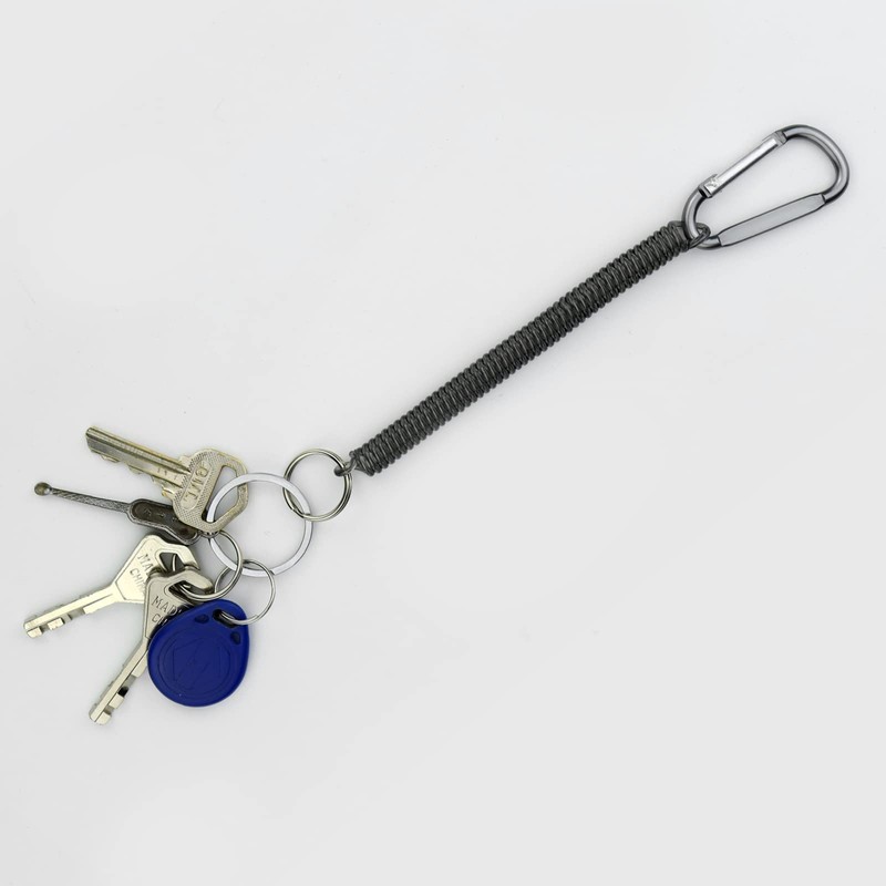 Nanaborn Coiled Lanyard Spring Coil Cord Keychain for Fishing Rod