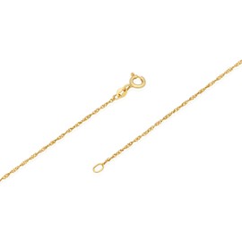 NKlaus Double Elegance: 925 Silver Yellow Gold Plated Double Curb Chains, 42 cm, 45 cm, 50 cm, 1.1 mm Width - Fine Highlight for Any Occasion, Gold