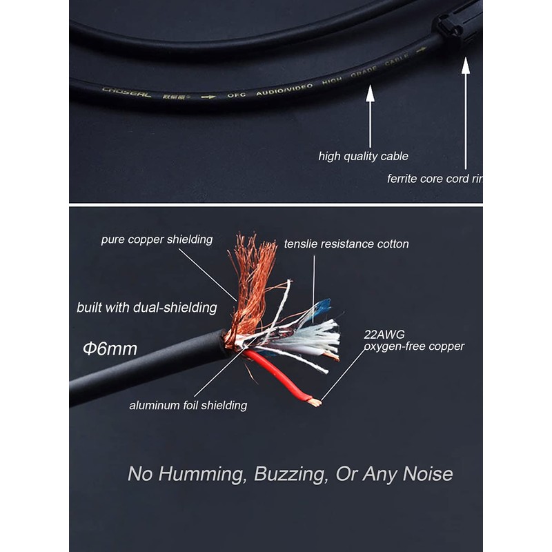 JORZOR Audiophile RCA to 2RCA Subwoofer Cable,1 RCA Male to