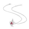FANCIME Ruby Necklace July Birthstone Sterling Silver Triangle Pendant Necklace