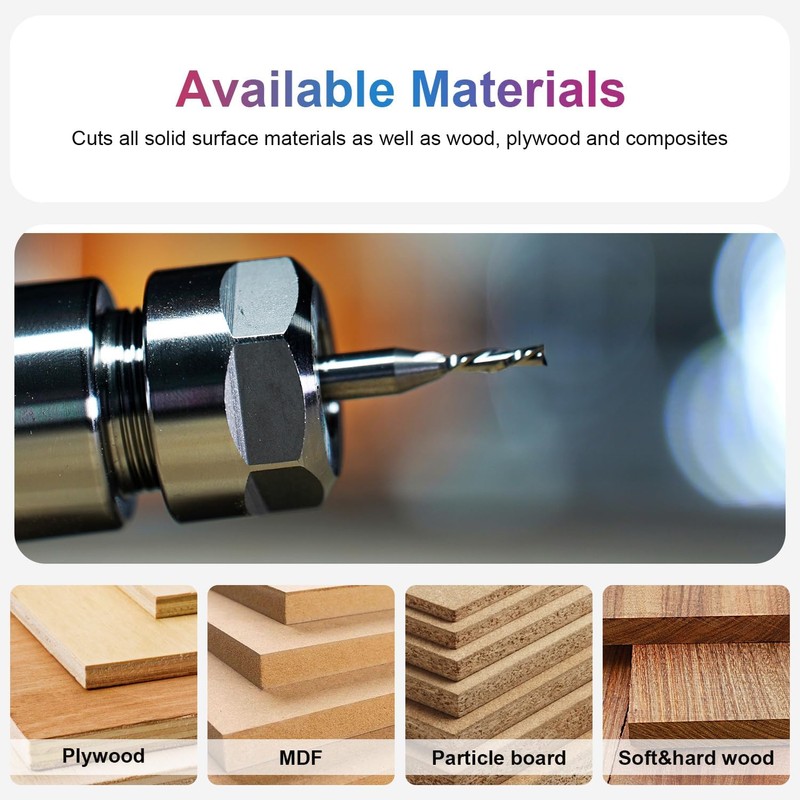 SpeTool 1/4 Inch Shank Down Cut Spiral Router Bit, 1/8