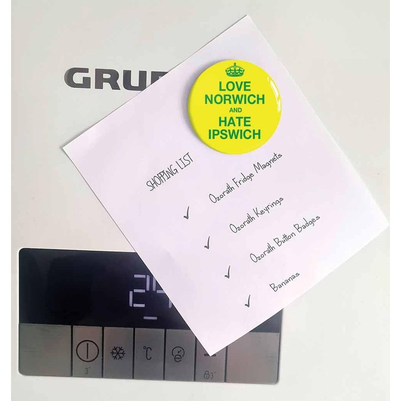Love Norwich and Hate Ipswich Funny Fridge Magnet (Circular 2inch