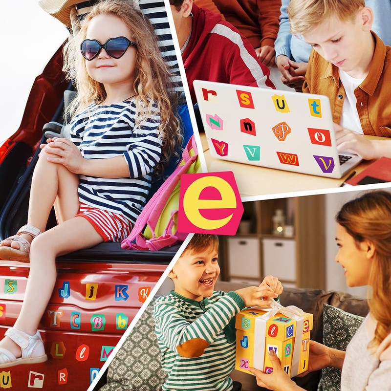 Buer Homie 50 PCS Alphabet Decals, Learning Letter Waterproof Stickers
