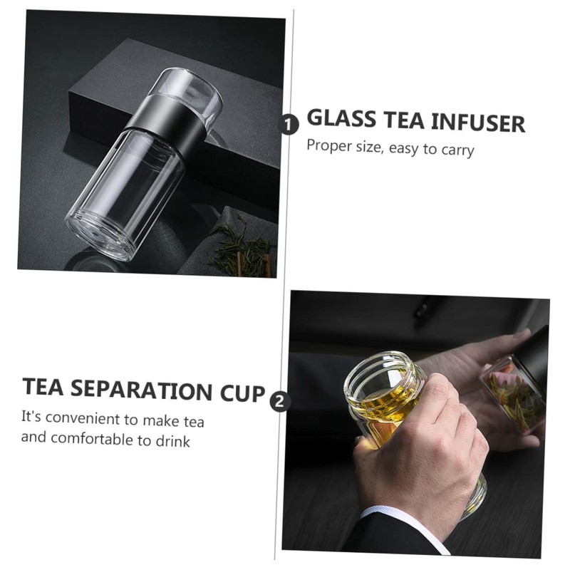 Ciieeo 1pc High Temperature Resistant Tea Infuser Bottle Portable Tea