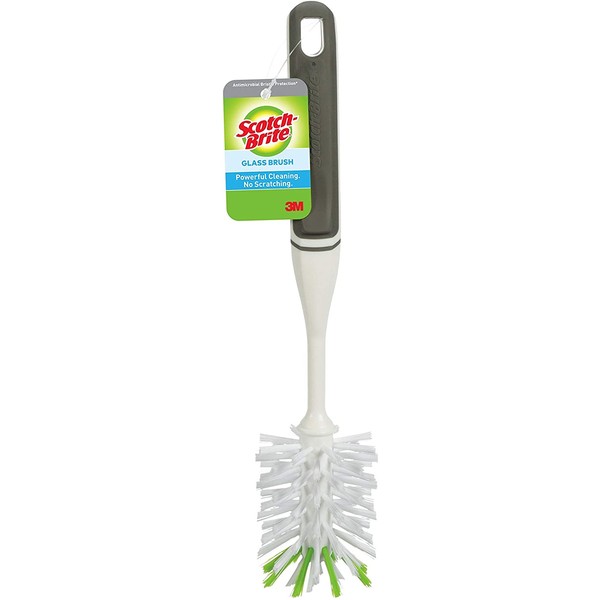 Scotch-Brite Glass and Water Bottle Brush, Long-Lasting Bristles, Safe On Multiple Types Of Water Bottles, Baby Bottles, Vases, And More