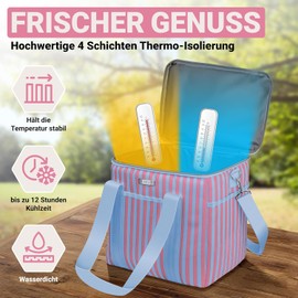 HOEL Cool Bag for Food & Drinks - Insulated Thermal Bag - Lunch Bag Waterproof & Leak-Proof - Insulated Bag for Car & Shopping - Picnic Bag Lunch Bag Lunch Bag