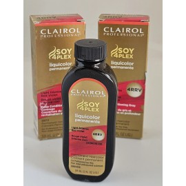 Clairol SOY4PLEX Liquicolor Permanente 4RRV Light Intense Red Violet (LOT OF 2)
