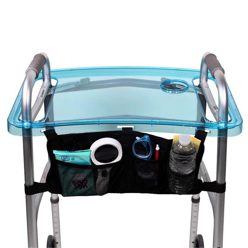 StrongArm Clear View Walker Tray + Bag + Non-Slip Mat